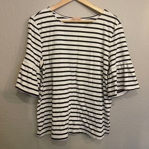 Gibson Latimer blue and White Striped Top